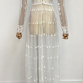 Картинка Платье макси прозрачная сетка вышивка цветочек кружево от магазина LonnaMag