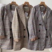 Картинка Пиджак длинный клетка 6 черных пуговиц от магазина LonnaMag