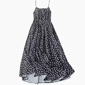 Картинка Платье сарафан тонкие лямки открытая спина завязки белый горох от магазина LonnaMag
