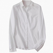 Картинка Рубашка белая приталенная вытачки на спине шов от магазина LonnaMag