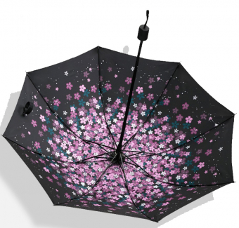 Зонт с внутренней стороны принт белые розовые цветочки