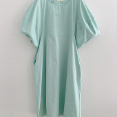 Картинка Платье миди свободное короткий объемный рукав шов под грудью от магазина LonnaMag