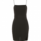 Картинка Платье черное тонкие лямки разрез сбоку от магазина LonnaMag