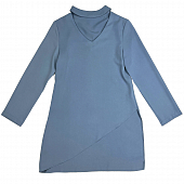 Картинка Платье V вырез с чокером длинный рукав асимметричный низ от магазина LonnaMag