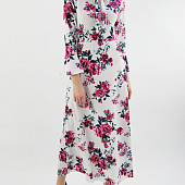 Картинка Платье макси рукав клеш бант на шее цветочный принт от магазина LonnaMag