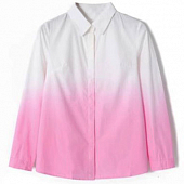 Картинка Рубашка белая цветной градиент вытачки на груди от магазина LonnaMag