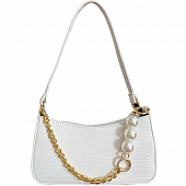 картинка Сумка эко кожа под крокодила 3 крупные жемчужины на ремешке от магазина LonnaMag