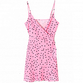 Картинка Платье мини на запах тонкие лямки горох волан по низу от магазина LonnaMag