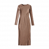 Картинка Платье хб-стрейч рубчик миди по фигуре basic от магазина LonnaMag