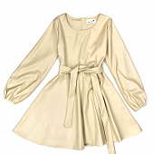 Картинка Платье эко-кожа юбка клеш рукава фонарики от магазина LonnaMag