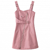 Картинка Сарафан эко кожа косая молния регулируемые лямки ремни  от магазина LonnaMag