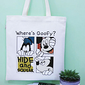 картинка Сумка шоппер Микки Маус и Гуфи 4 квадрата от магазина LonnaMag