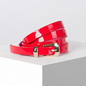 картинка Ремень гладкий лак, хомут и пряжка золото, ширина - 1,5 см от магазина LonnaMag