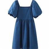 Картинка Платье мини квадратный вырез очень пышный короткий рукав однотон от магазина LonnaMag