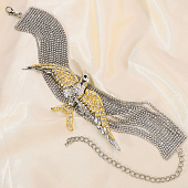 картинка Колье массивное широкий чокер из полос страз кулон птицца с крыльями от магазина LonnaMag