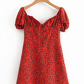 Картинка Платье легкое супер мини фонарики принт черные змейки от магазина LonnaMag