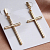 картинка Серьги кулон золотой крест на палочке от магазина LonnaMag