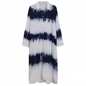 Картинка Платье рубашка макси тай дай синие полосы на белом от магазина LonnaMag