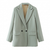 Картинка Пиджак прямой 2 черные пуговицы мятный  от магазина LonnaMag