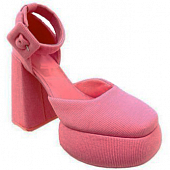 картинка Туфли Барби розовые текстильные в рубчик  от магазина LonnaMag