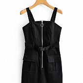 Картинка Сарафан лямки молния карманы + пояс на карабине от магазина LonnaMag