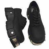 картинка Ботинки матовые эко кожа шнуровка платформа с металл заклепками от магазина LonnaMag