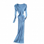 Картинка Платье лапша миди v-вырез длинный рукав от магазина LonnaMag