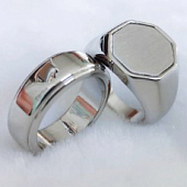 картинка Кольца набор 2 шт. перстень октагон + гладкое от магазина LonnaMag