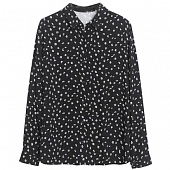 Картинка Рубашка прямая хлопок принт белые точки цветочки от магазина LonnaMag