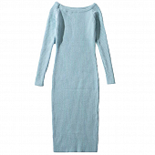 Картинка Платье трикотаж в рубчик открытые плечи от магазина LonnaMag