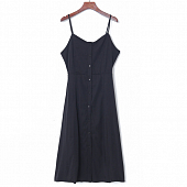 Картинка Платье сарафан миди тонкие лямки на пуговицах хлопок от магазина LonnaMag