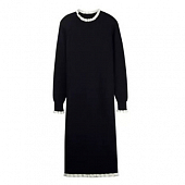 Картинка Платье свитшот миди белое кружево на рукавах вороте по низу от магазина LonnaMag