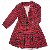 Картинка Платье на запах юбка клеш британская красная клетка  от магазина LonnaMag