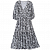 Картинка Платье миди на пуговицах рукав буф черно-белый узор от магазина LonnaMag