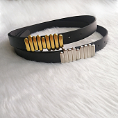 картинка Ремень фигурная пряжка вертикальные полосы от магазина LonnaMag