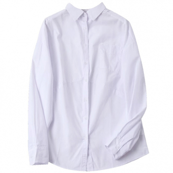 Рубашка белая хлопок oversize 1 карман