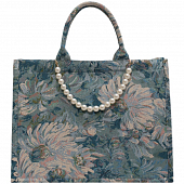 картинка Сумка тоут рисунок ромашек + цепь из жемчужин от магазина LonnaMag