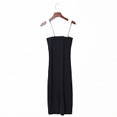 Картинка Платье стрейя по фигуре черное + белые широкие лямки от магазина LonnaMag