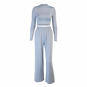 Картинка Костюм спорт топ длинный рукав + свободные брюки на резинке от магазина LonnaMag