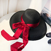 картинка Шляпа соломенная с атласной лентой от магазина LonnaMag