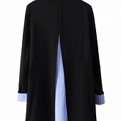 Картинка Пиджак со вставками на спине и манжетах из голубой ткани в полоску от магазина LonnaMag