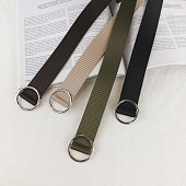 картинка Ремень тканевый в рубчик круглая пряжка  от магазина LonnaMag