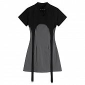 Картинка Платье мини тонки лямки + топ футболка укороченный от магазина LonnaMag