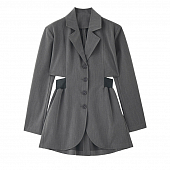 Картинка Платье пиджак мини длинный рукав вырез по бокам на тали и на спине широкая резинке от магазина LonnaMag