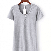 Картинка Платье AA мини короткий рукав футболка с пуговицами от магазина LonnaMag