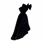 Картинка Платье ассиметричное миди на 1 плечо крупный бант волан от магазина LonnaMag