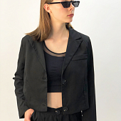 Картинка Костюм укороченный пиджак 2 пуговицы + высокие брюки (верх) от магазина LonnaMag