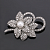 картинка Брошь в стразах двойной цветок жемчужина от магазина LonnaMag