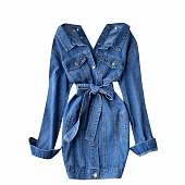 Картинка Платье джинсовое мини пуговицы на спине + пояс от магазина LonnaMag