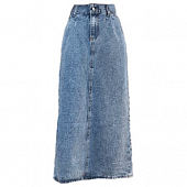 Картинка Юбка джинс миди вытачки талия сзади на резинке разрез от магазина LonnaMag